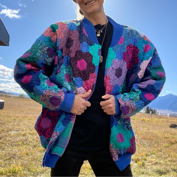 Patchwork QUILT Handmade Jacket Vintage - Picture 3 of 16